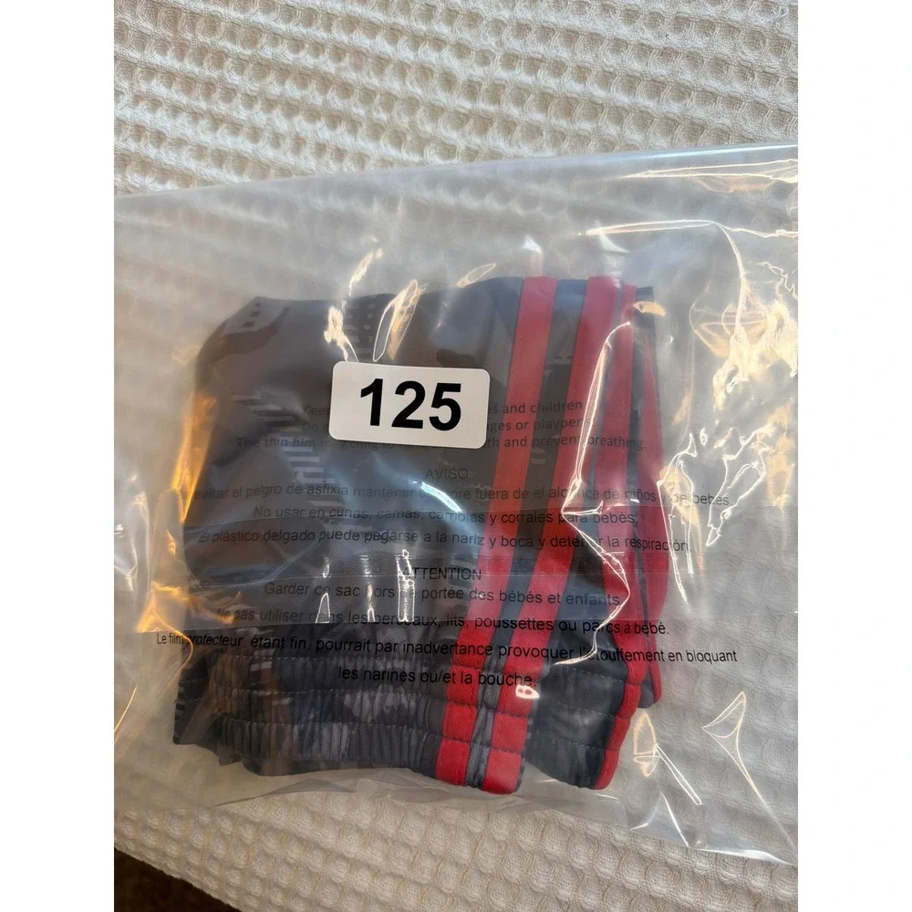 Adidas Athletic‎ Shorts Kids 4T Grey Camo Red Stripe Activewear